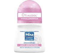 Mixa - Deodorante a sfera - 48 ore anti-irritazione - 0% alcool* - Ipoallergenico - Per lenire istantaneamente le ascelle sensibili o depilate e proteggerle a lungo