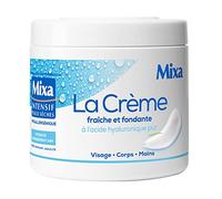 Mixa Intensive Peaux Secche - La crema fresca e fondente all'acido ialuronico puro, multiuso, viso, corpo, mani, piedi, idratazione 24 ore, penetrazione rapida, ipoallergenica
