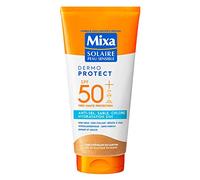 Mixa Latte solare solare per pelli sensibili - Latte per la cura del sole, protezione molto elevata SPF 50+ UVA, UVA lungo, UVB - Anti-sale, sabbia e cloro - Umidità 24 ore - Impermeabile