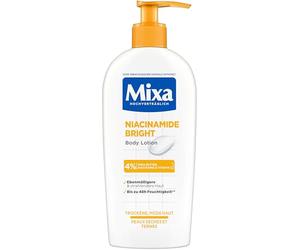Mixa Niacinamide Bright - Lozione nutriente per il corpo con 4% burro di karitè, niacinamide e vitamina C per una pelle più uniforme e luminosa, 250 ml