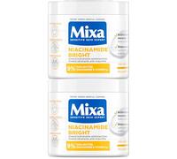 Mixa Pack Risparmio Crema Corpo Niacidamide Bright per pelli spente con 9% di [Burro di Karité + Niacinamide + Vitamina Cg]. Chiarisce le macchie scure. Adatto per pelli sensibili. 400 ml x2.