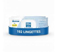 Mixa Salviette per neonati con acqua termica, set di 4 x 48 salviette: ipoallergeniche, puliscono delicatamente