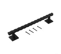 Mixabloem Maniglia per porta scorrevole da 30,5 cm, in ferro battuto resistente, finitura nera opaca per uso interno in garage e capannone