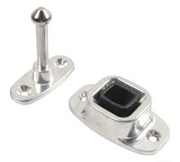 Mixabloem Robusto fermo in alluminio per porta camper con cuscino in gomma, fermaporta per rimorchio, per camper, camion, resistente per tenere le porte aperte contro il vento, argento (A)