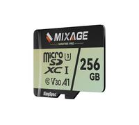 MIXAGE 256GB MicroSDXC Card UHS-I U3/V30/A1/C10-175MB/s Read 110MB/s Write, 4K UHD Video Recording - 3D NAND Flash SD Memory Card for Smartphones, Gaming Consoles, Dash/Security & Sports Cameras