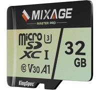MIXAGE 32GB MicroSDXC Card UHS-I U3/V30/A1/C10-175MB/s Read 110MB/s Write, 4K UHD Video Recording - 3D NAND Flash SD Memory Card for Smartphones, Gaming Consoles, Dash/Security & Sports Cameras