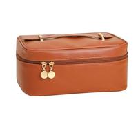 MIXCUT, borsa cosmetica viaggio, elegante beauty case, grande capacità, borsa per trucco, in pelle PU, borsa per il trucco portatile per l'uso quotidiano in viaggio, default