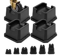 MixDora Rialzi per letti, 5 cm, per mobili e letti, per ruote o pali di letto, tavolo, divano, sedia, confezione da 4, nero (5 cm)