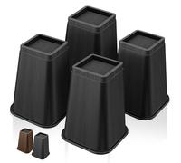 MixDora Rialzi per letto, 20 cm, resistenti, quadrati, per sedie, per letto, divano, tavolo, divano, confezione da 4, nero (20,3 cm)