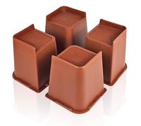 MixDora Rialzi per letto da 15,2 cm, di grandi dimensioni, resistenti, a forma di L, per divani, tavoli, sedie, set da 4 (marrone, 15,2 cm)