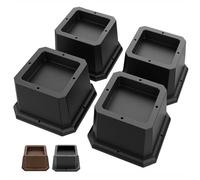 MixDora, rialzi per letto da 5 cm, rialzi per mobili quadrati, rialzi per sedie per letto, divano, tavolo, tavolo da salotto, confezione da 4 pezzi, colore nero (5 cm)