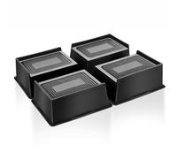 MixDora Rialzi rettangolari per mobili da 5 cm, a forma di L, antiscivolo, per divani, tavoli, sedie, confezione da 4, colore nero (confezione da 4, 5 cm)