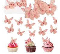 Mixed Butterfly Fiori Commestibili per Torte,72 Pezzi Farfalle Decorative Torta,Farfalla Cupcake Toppers,Decorazioni per Cupcake a Forma di Farfalla,per Matrimoni,Compleanni e Feste.