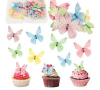 Mixed Butterfly Fiori Commestibili per Torte,72 Pezzi Farfalle Decorative Torta,Farfalla Cupcake Toppers,Decorazioni per Cupcake a Forma di Farfalla,per Matrimoni,Compleanni e Feste.