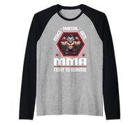 Mixed Martial Arts MMA Fight To Survive Cage Fighting Maglia con Maniche Raglan