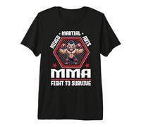 Mixed Martial Arts MMA Fight To Survive Cage Fighting Maglietta Premium