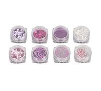 Mixed Nail Art Sequins 8 Pack | Glitter for DIY Manicure | Home