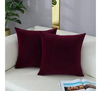 mixeoo Set di 2 federe decorative quadrate in velluto spesso super morbido, comode, bordeaux, decorazione per la casa, divano, soggiorno, sedia, 45 x 45 cm