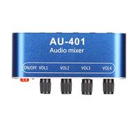 Mixer , 4 in 1 Out Regolazione del Volume Mini Mixer Stereo DC 5V-12V Amplificatore per Selettore da 3,5 Mm Amplificatore per Cuffie Fai-da-te per PC Cuffie per Laptop