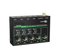 Mixer a 4 canali - Mini mixer stereo a, basso rumore for sub-mixaggio di precisione, ingresso/uscita TRS da 1/4" for microfoni Musica dal vivo