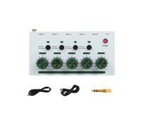 Mixer A 4 Canali, Piccolo Mixer di Linea, Estensore per Microfono, Integratore per Audio per Strumenti, Bianco