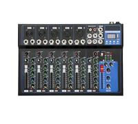 Mixer a 7 Canali Mixer Portatile Supporta un'ampia gamma di Dispositivi Adatto Per Feste Di Famiglia Rappresentanze Di Gruppi Eventi Nel Campus (nero)