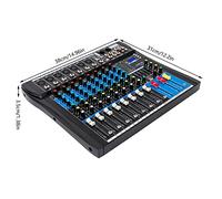 Mixer a 8 canali, mixer professionale mixer audio portatile, display a LED, molte connessioni, mixer digitale DJ per casa KTV, lingua campus, conferenze