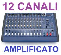 MIXER AMPLIFICATO DJ AUDIO ATTIVO 1000W 12 canali EFFETTI DSP + BT + USB palco