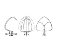 mixer attachments, Compatibile con il robot da cucina KitchenAid da 4,5-5 litri con testa inclinabile, include frusta a 6 fili, frusta piatta, gancio for impastare.(3Pcs Set)