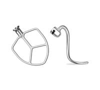 mixer attachments, Compatibile con Kitchenaid 5QT-6QT Ciotola Tilt-Head Stand Mixer Attacco Frusta piatta in acciaio inossidabile + gancio a spirale for impastare