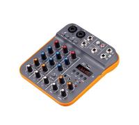 Mixer Audio, 2 pezzi Mixer a 4 canali Console DJ Interfaccia audio D4M con riverbero Bluetooth 5.0 Canta