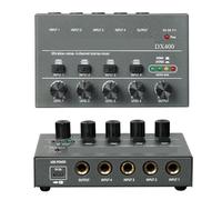 Mixer Audio, 2 pezzi Mixer di linea a basso rumore a 4/6/8 canali Mini alimentatore audio DC5V Facile da usare Audio per streaming live, podcasting, PC(600chanel)