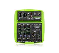 Mixer audio, 4 canali sound mixer interfaccia audio professionale di registrazione schede console miscelazione microfono potenza Phantom(Groen)