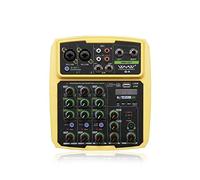 Mixer audio, 4 canali sound mixer interfaccia audio professionale di registrazione schede console miscelazione microfono potenza Phantom(Yellow)