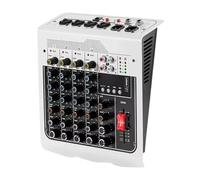 Mixer Audio 6 Canali DJ Mixer Sound Board Console Con Ingresso USB MP3 Bluetooth 48V For Esibizioni Dal Vivo Home Stage Karaoke Ampiamente Applicabile(White)