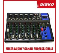 MIXER AUDIO 7 CANALI PROFESSIONALE USB CON ECHO DELAY DJ KARAOKE PIANOBAR LIVE