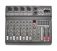 Mixer audio 70mm Fader Mixer 4 Canali 7 Band EQ 16 Effetti Mixing Console Individuale 48V USB Play Record Sound Table