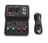 Mixer audio a 2 canali, scheda audio Console di missaggio audio compatta con alimentazione USB 48V, scheda audio USB per registrazione su PC