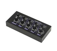 Mixer audio a 4 canali con pulsante effetto luce RGB, mini mixer audio portatile con basso rumore, mixer audio stereo compatto per microfoni/chitarre/bassi/tastiere