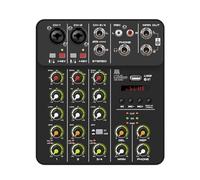 Mixer Audio A 4 Canali Console Di Mixaggio Interfaccia Audio V4 Registrazione Bluetooth PC Effetto Ripetizione Ritardo Alimentazione Phantom 48V(Black)
