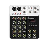 Mixer Audio A 4 Canali Console Di Mixaggio Interfaccia Audio V4 Registrazione Bluetooth PC Effetto Ripetizione Ritardo Alimentazione Phantom 48V(White)