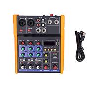 Mixer Audio a 4 Canali, Mixer Audio Professionale Scheda Audio Console Riduzione Intelligente del Rumore Presa USB a 4 Vie Mixer Stereo Portatile con Effetti per Webcast Party