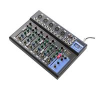 Mixer audio a 7 canali, mixer audio DJ professionale, mixer a 7 canali, mixer audio a 7 canali, 48 V, Bluetooth, display LED, piano da tavolo, cablato, per KTV, registrazione, streaming