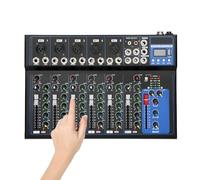 Mixer audio a 7 canali portatile Bluetooth audio mixer mixer professionale console USB Bluetooth + 48 V XLR Phantom Power DJ Live Karaoke