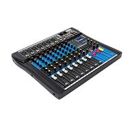 Mixer audio a 8 canali, mixer stereo Bluetooth, registrazione USB, riproduzione del computer, amplificatore USB DJ Live Mixer Bluetooth con indicatore di livello LED a 10 segmenti
