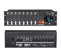 Mixer audio a 9 canali per montaggio su rack con processore di effetti digitali a 24 bit, 99 effetti e alimentazione phantom 48 V per registrazione in studio
