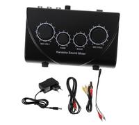 Mixer Audio A Doppio Canale Per Karaoke Con Ingressi Per Microfono E Cavo Realizzato in Abs Con Controllo Individuale Del Volume