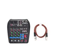 Mixer audio, A4 Sound Mixing Console Bluetooth USB Record Computer Playback 48V Phantom Power Delay Repaeat Effect 4 Channels Audio Mixer(A4 E-U2pcs 1M)