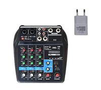 Mixer audio, A4 Sound Mixing Console Bluetooth USB Record Computer Playback 48V Phantom Power Delay Repaeat Effect 4 Channels Audio Mixer(A4 E-U)