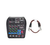 Mixer audio, A4 Sound Mixing Console Bluetooth USB Record Computer Playback 48V Phantom Power Delay Repaeat Effect 4 Channels Audio Mixer(A4 E-U 2pcs 0.5M)